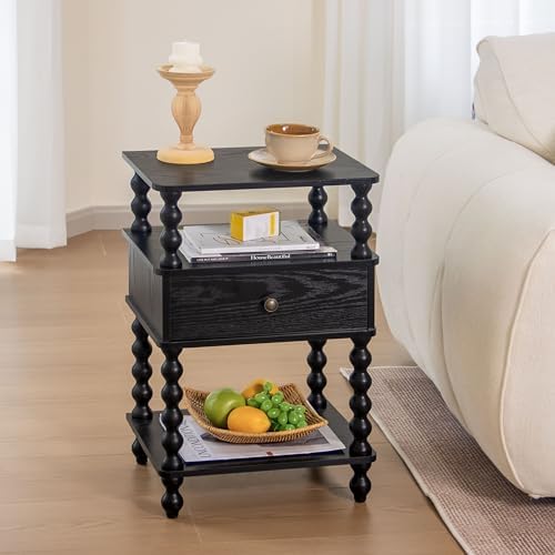 AWASEN Black Nightstand, Bed Side Table Bedroom - Image 6