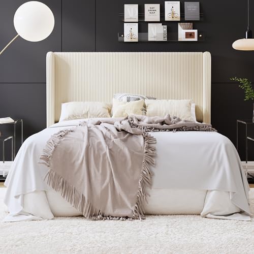 SHA CERLIN Full Corduroy Platform Bed by SHACERLIN