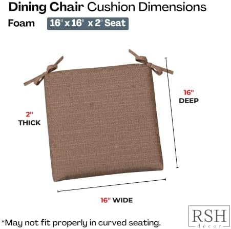 RSH DECOR: Sunbrella Foam Chair Cushions Set of 2 | 16" x 16" x 2" | - Image 3