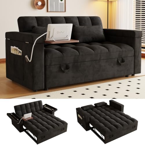 65'' Sleeper Sofa, 3-in-1 Convertible Sofa Bed by FOCALSWEET