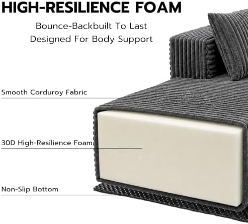 106" Boneless Couches for Living Room, Modular Sectional Sofa - Image 6