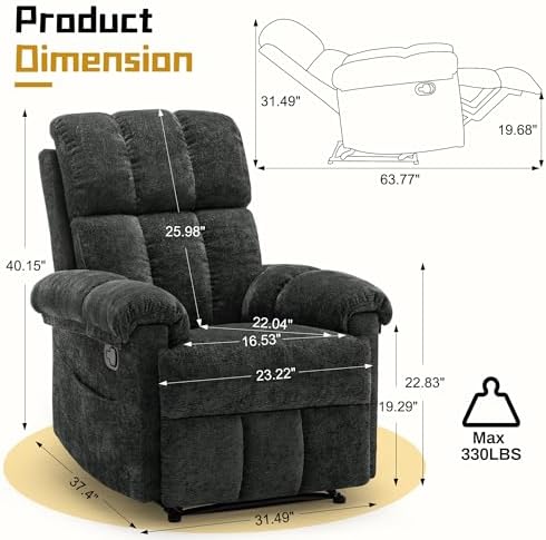 Korser Recliner Chair, Living Room Recliner Chairs - Image 2