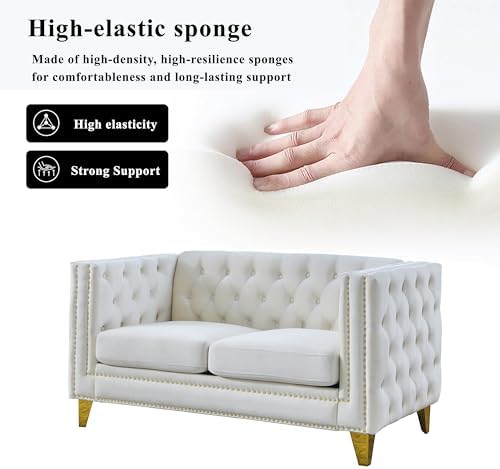 58" Chesterfield Velvet 2-Seater Sofa - Image 4