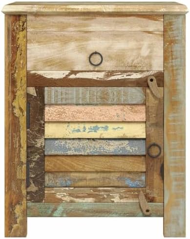Reclaimed Wood End Table with 1 Drawer and 1 Door - Image 5