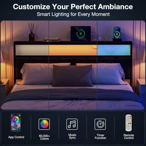 Queen Bed Frame with 2 Storage Drawers - Image 6