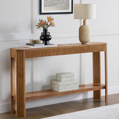 Alaterre Furniture Fluted Solid Wood Console Table - Image 6