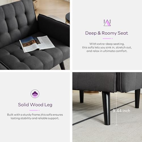 65'' Convertible Futon Sofa Bed - Image 4