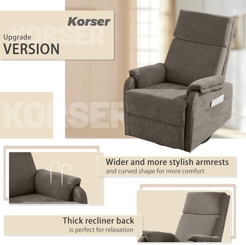 Korser Swivel Rocking Recliner - Image 6