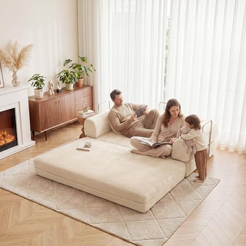 Futon Sofa Bed Modular Loveseat Sleeper Folding Pull Out Couch - Image 5