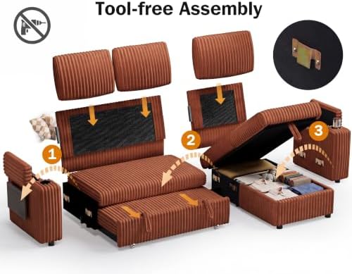 WEUP 86" Modular Sectional Sleeper Sofa - Image 3
