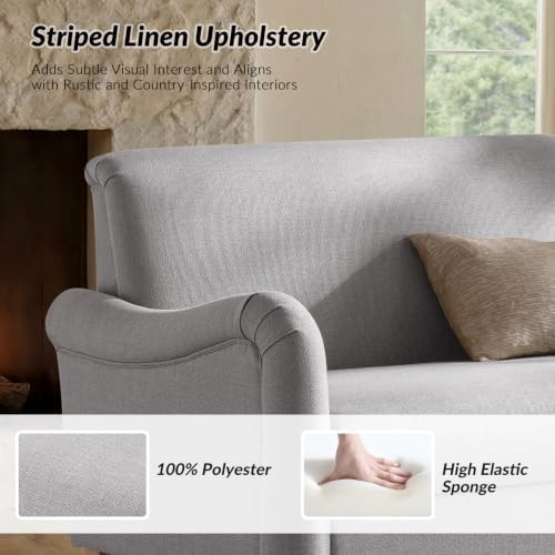HULALA HOME 50.5" Farmhouse Loveseat Sofa, 2 Seater Sofa, Solid Grey - Image 4