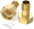 GASHER 2Pcs Brass Water Meter Pipe Fitting，1/2" NPT Male x 3/4" Female Adapter by GASHER