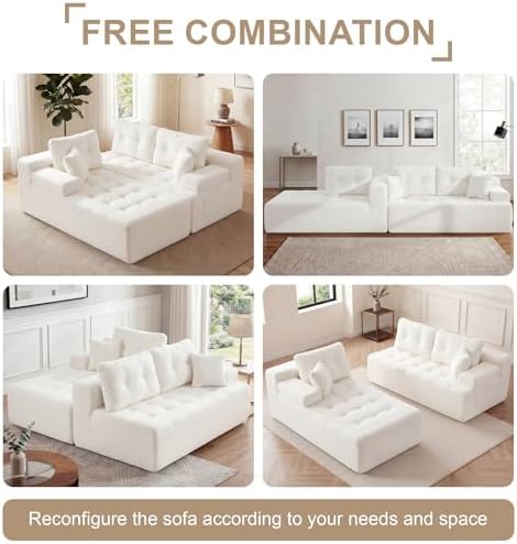 Hobestluk Boneless Couches Modular Sectional Sofa L-Shape Oversized Chaise - Image 6