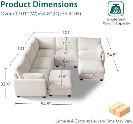 Modular Sectional Sofa, Oversized V-Shaped Couch - Image 3