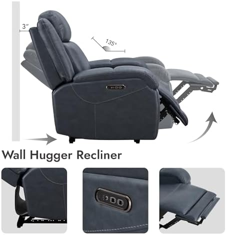 Watson & Whitely Oversized Genuine Leather Power Recliner Chair - Image 4