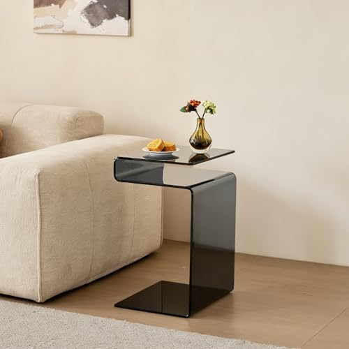Glass Nightstand, Side Table, S-Shaped End Table - Image 7