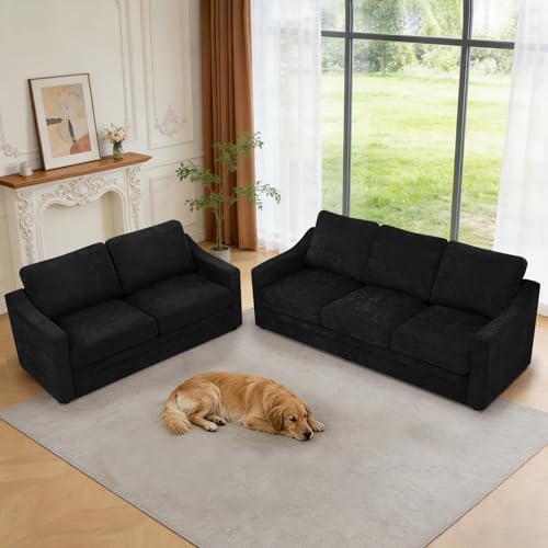 2 Pieces Chenille Sofa Set w/Soft Back Cushion - Image 6