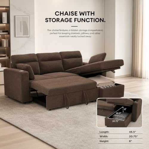 healthomse 82.5" Modular Sleeper Sofa Bed - Image 4