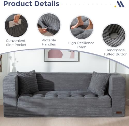 MAXYOYO Folding Sofa Bed, Convertible Boneless Loveseat Couch - Image 6