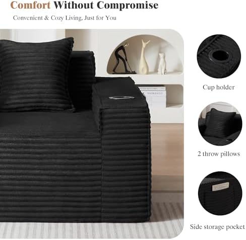 80.7" Boneless Sofa Couches - Image 6