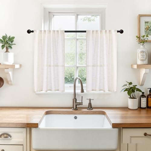 YoungsTex Linen Cafe Curtains 29 X 24 Inch Long by YoungsTex