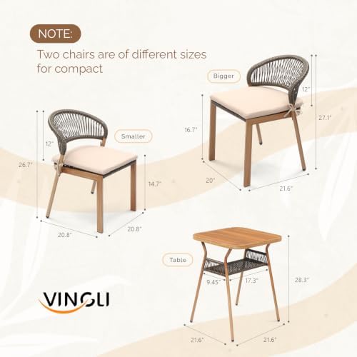 VINGLI 3 PCS Outdoor Bistro Set - Image 5