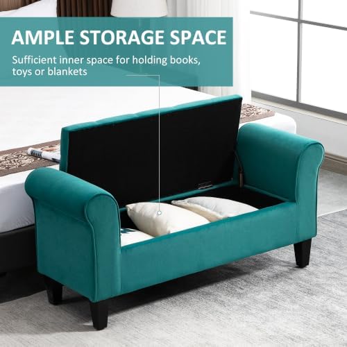HOMCOM Button-Tufted Storage Ottoman Bench - Image 5