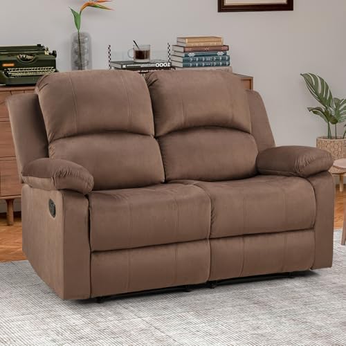 EBELLO Manual Loveseat Recliner Sofa, Soft Microfiber Reclining Couch - Image 7