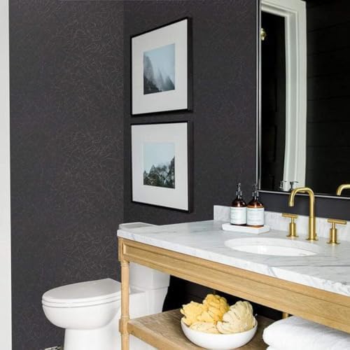 Black Silk Wallpaper Peel and Stick Embossed Self Adhesive Contact Paper - Image 6