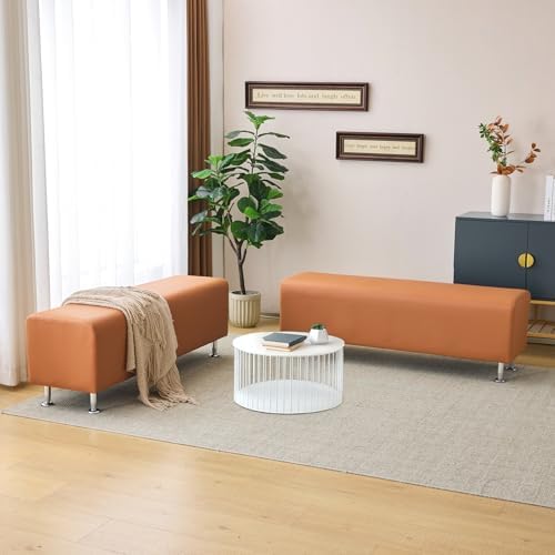 OmySalon Waiting Room Bench Seating Faux Leather, 53.9’’ Office Guest Chair - Image 2