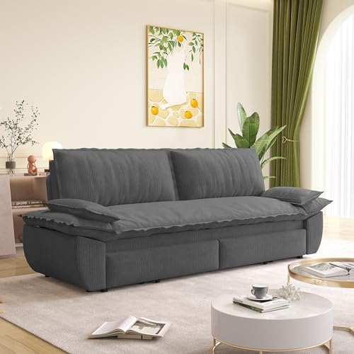 73.2" Futon Sofa Bed Queen Size, 3-in-1 Convertible Sleeper Sofa - Image 2