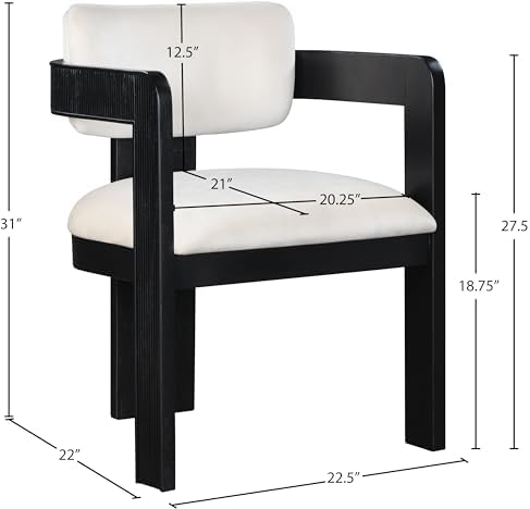 Meridian Furniture Sacha Velvet/Rubberwood Dining Chair - Image 3
