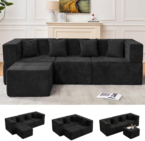 MONVANE 103'' Modular Sectional Sofa, Comfy Chenille Cloud Couch by MONVANE