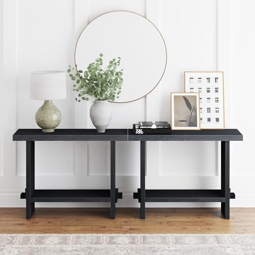 Nathan James Virgo Wood Accent Storage Console Sofa Table, by Unknown