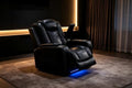 Power Recliner Chair Set, Leather Reclining Sectional Couches by COSYMOORFURNITURE