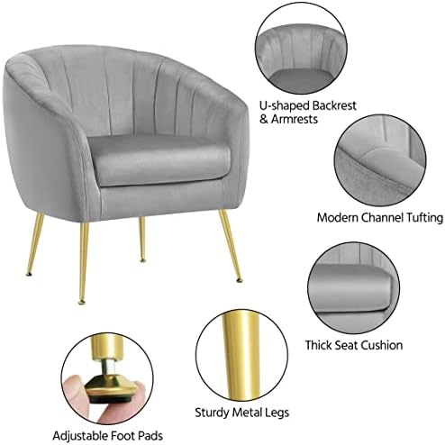 Yaheetech Barrel Accent Chairs Set of 2, Modern Cozy Vanity Chairs - Image 4