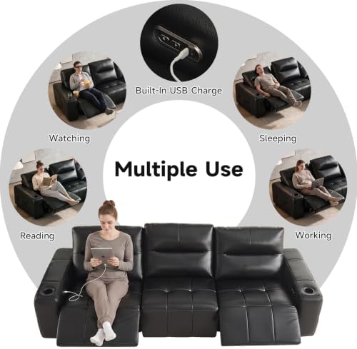 Zero Gravity Electric Recliner Sofas Genuine Leather Couch - Image 6