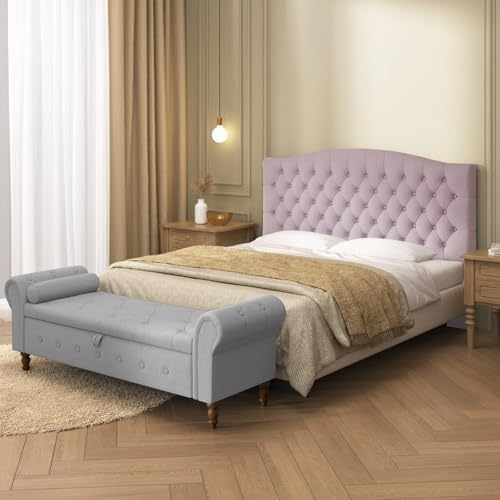 Furpopup Velvet Queen Size Headboard Only, Upholstered Wall Mount - Image 5