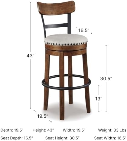 Signature Design by Ashley Valebeck Swivel Bar Stool - Image 3