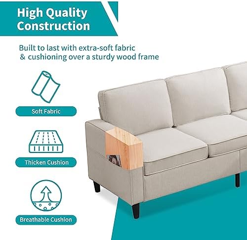BALUS 78" Living Room Sofa Set, 3 Seater Sofa - Image 5