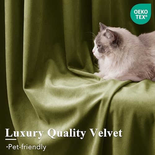 StangH Olive Green Velvet Luxury Drapes - Image 5
