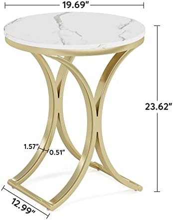 LITTLE TREE Side Table Round End Table Modern Small Accent Table Bedside Table - Image 3