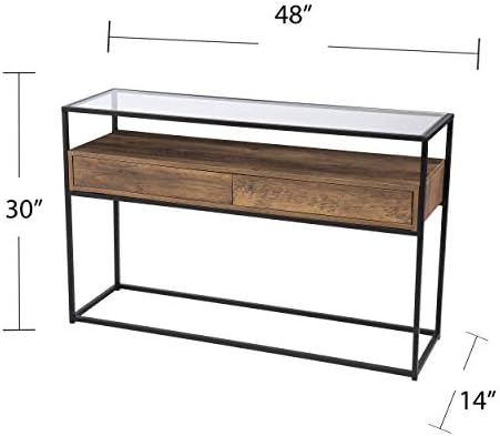 SEI Furniture - Olivern Glass Top Console Table - Transitional Design - Image 3