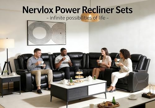 Power Recliner Sectional Sofa Couch and Loveseat, Power Sectional Sofa Set - Image 3