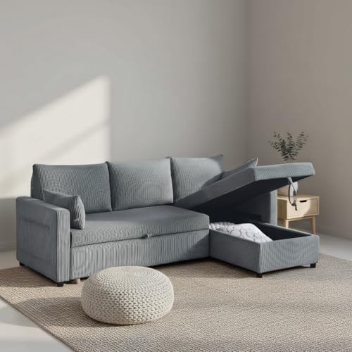 Ball & Cast 86" Sectional Sleeper Sofa Bed Pull Out Couches - Image 5