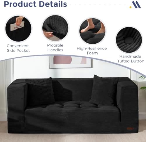 MAXYOYO Folding Sofa Bed, Convertible Boneless Loveseat Couch - Image 6