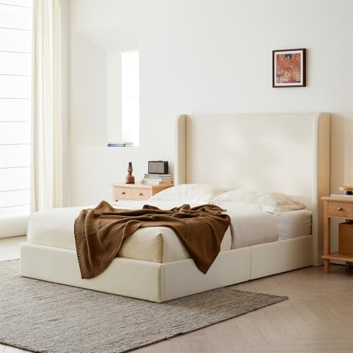King Boucle Bed Frame with 52.3" Tall Headboard - Image 7
