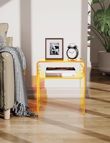 Clear Acrylic End Table 2-Tier Bedside nightstand - Image 4