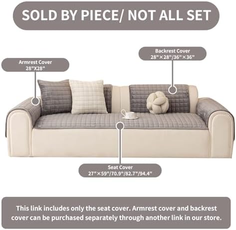 Velvet Sectional Couch Covers for Dogs, Dark Grey - Image 2