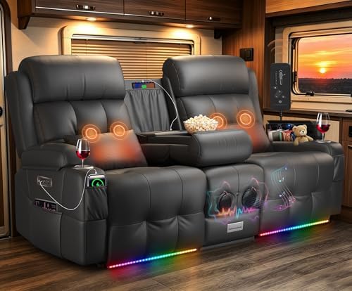 RV Loveseat Recliner Sofa, Wall Hugger Reclining RV Couch by TiooiiReclinerSofa